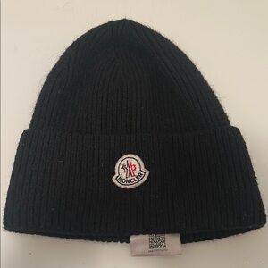 Moncler Black Knit Beanie